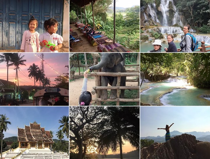 collage af billeder fra Laos
