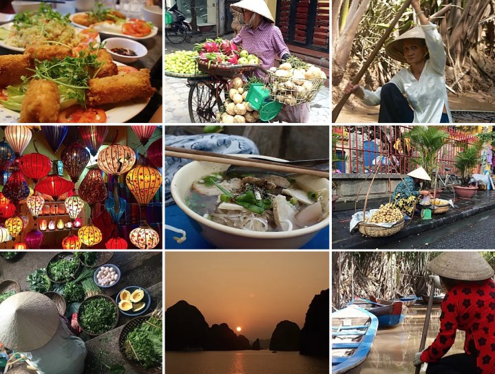 collage af billeder fra Vietnam